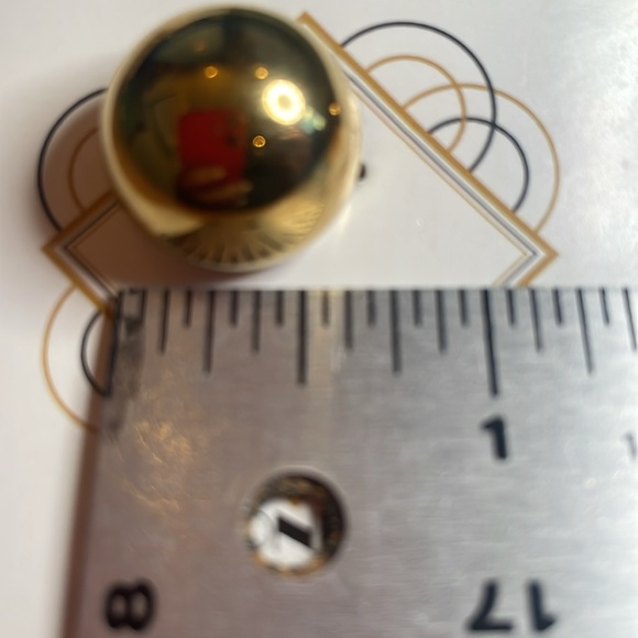 Gold Ball Stud Earrings - Picture 5 of 7
